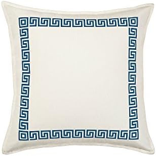 Greendale Home Fashions Blue Greek Key 20"x20" Cotton Canvas Throw Pillow | Amazon (US)