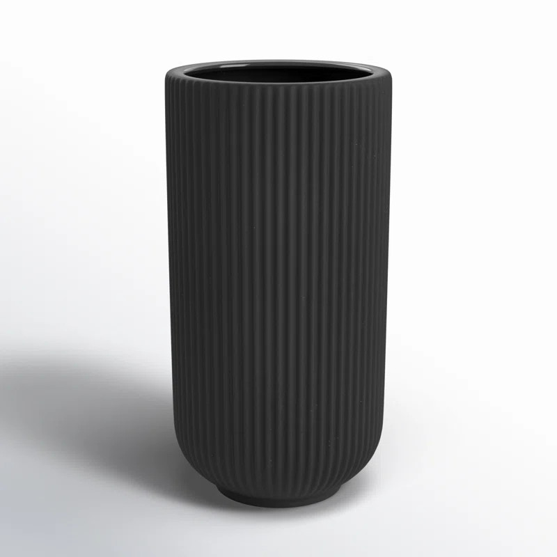 AllModern Ceramic Ridged Vase Classic Decorative Vase for Home or Office Flower Display & Reviews... | Wayfair North America