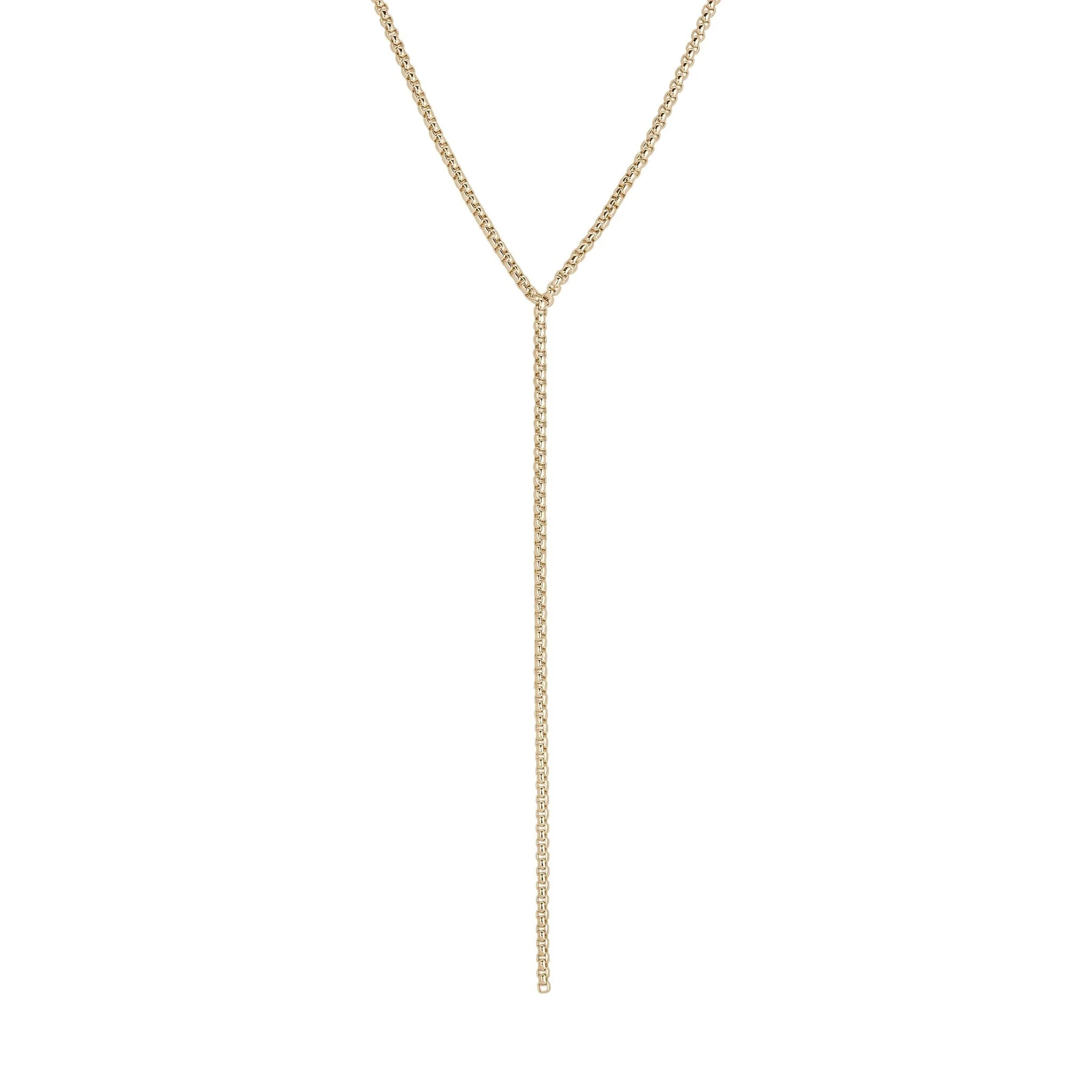 Thin Luciana Box Chain Lariat | Eklexic Jewelry