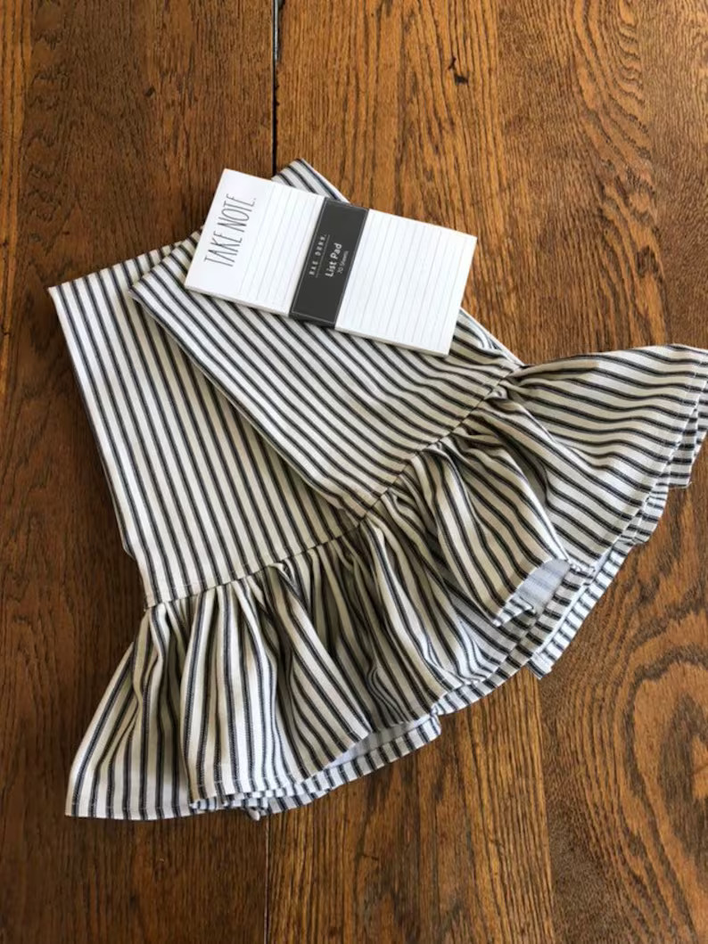 Ruffled Striped Towels for Your Kitchen Pair of Ticking Towels | Etsy Canada | Etsy (CAD)