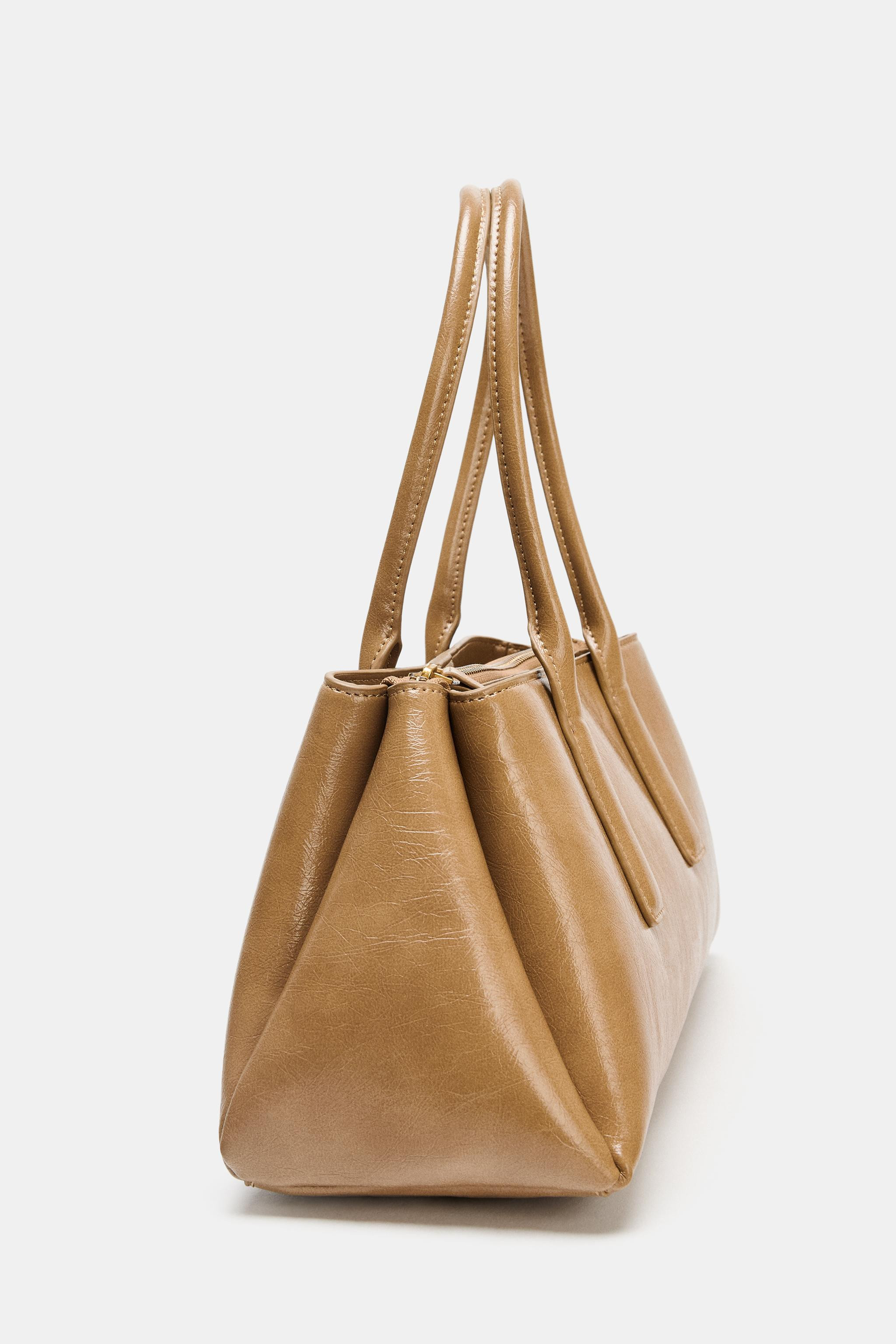 CRACKLE-EFFECT CITY BAG | Zara US