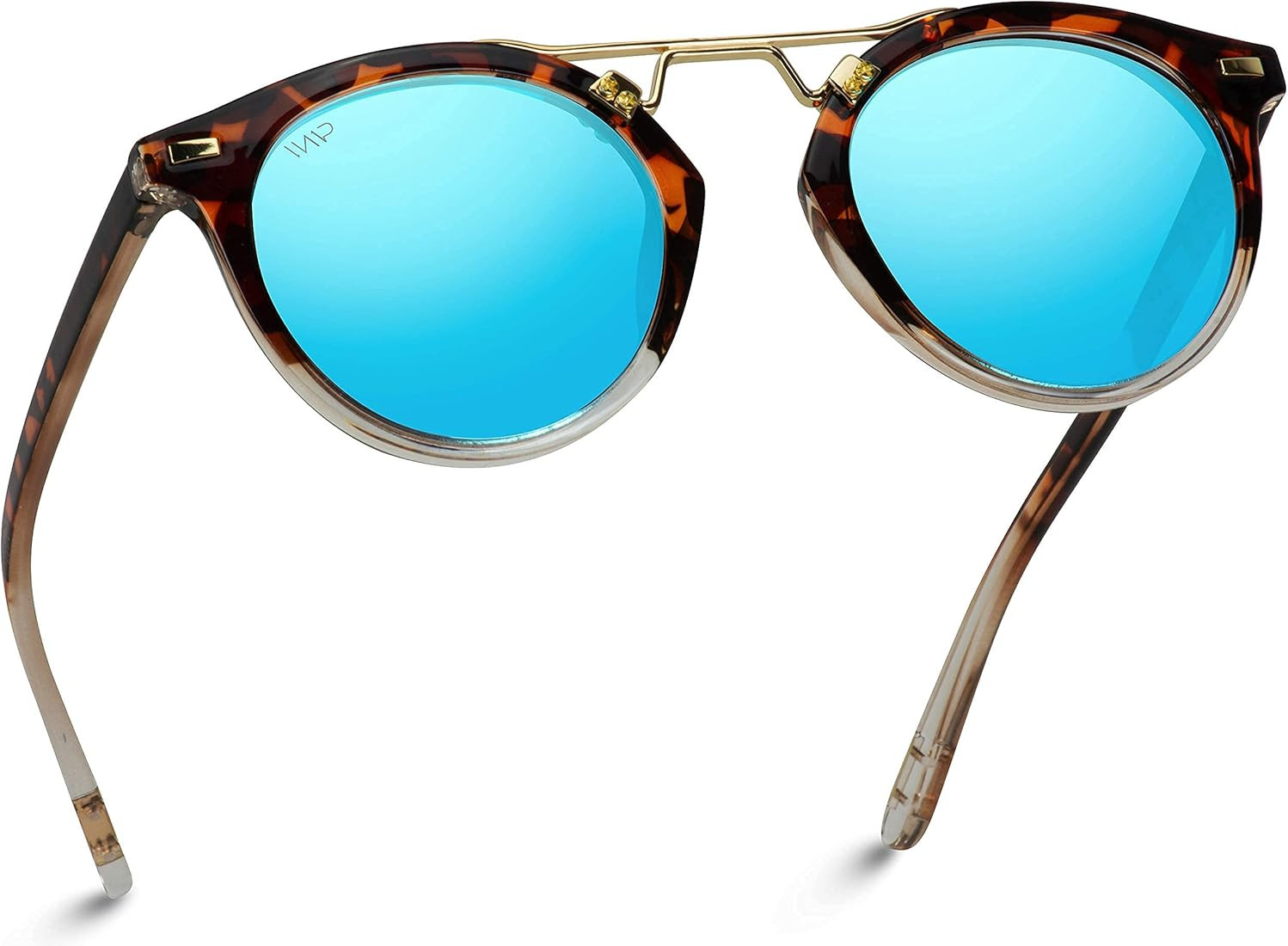 WearMe Pro Polarized Round Retro Double-Bridge Vintage Women's Sunglasses | Amazon (US)