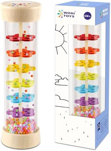 LOOIKOOS Rainmaker - 7 inch Wooden Rain Stick Montessori Toys for Babies 6-12 Months,Baby Rattle ... | Amazon (US)