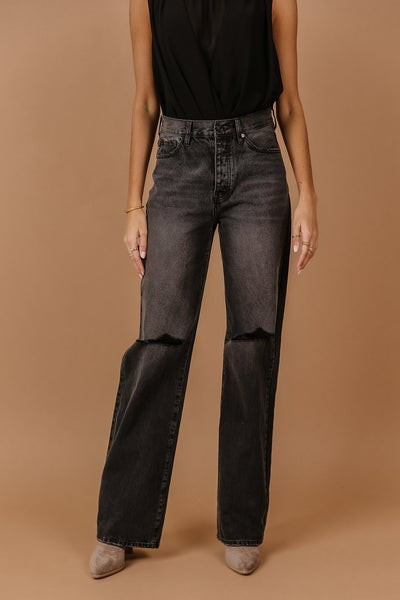 Skyscraper Wide Leg Denim in Dark Grey | Böhme US