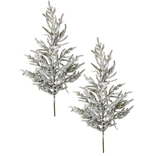 Snowy Natural Touch Norfolk Pine Branch | Wayfair North America
