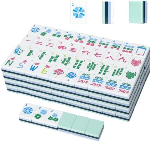 American Mahjong Tile Set with160 Acrylic 4 Layer Engraved Mahjong Tiles, Mahjong Tiles Bag and A... | Amazon (US)