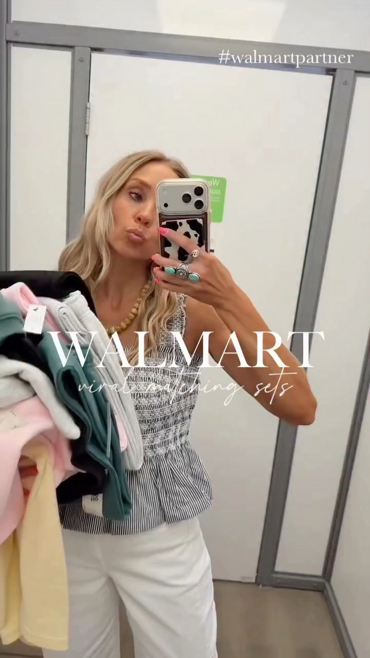 🤍 #walmartpartner The Viral $22 Walmart, matching sets are back!!✨ They come in 4 color options and go from sizes xxs-xxl. You will want to live in these sets!! 🤍

🚨Important Sizing info:
Top: small / tts
Bottoms: medium / went up 1 size

@walmart #walmartstyle