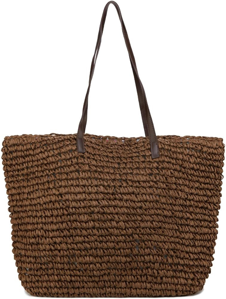 ILISHOP Women's Classic Woven Straw Tote Summer Beach Weaving Handbag Shoulder Bag | Amazon (US)