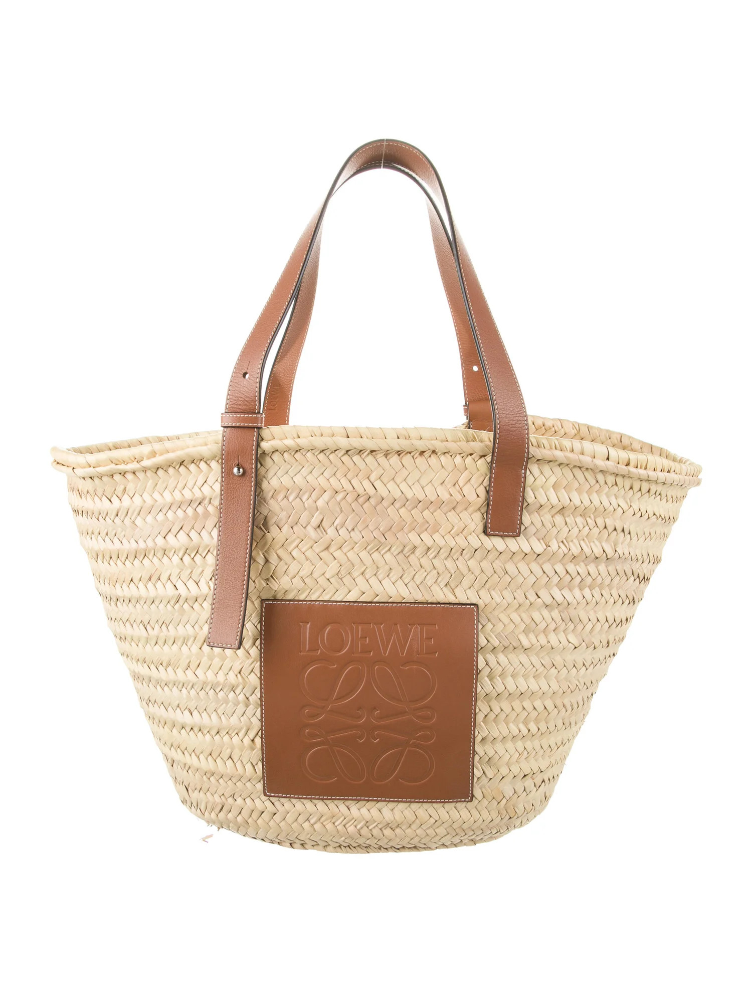 Large Raffia Basket Tote | The RealReal