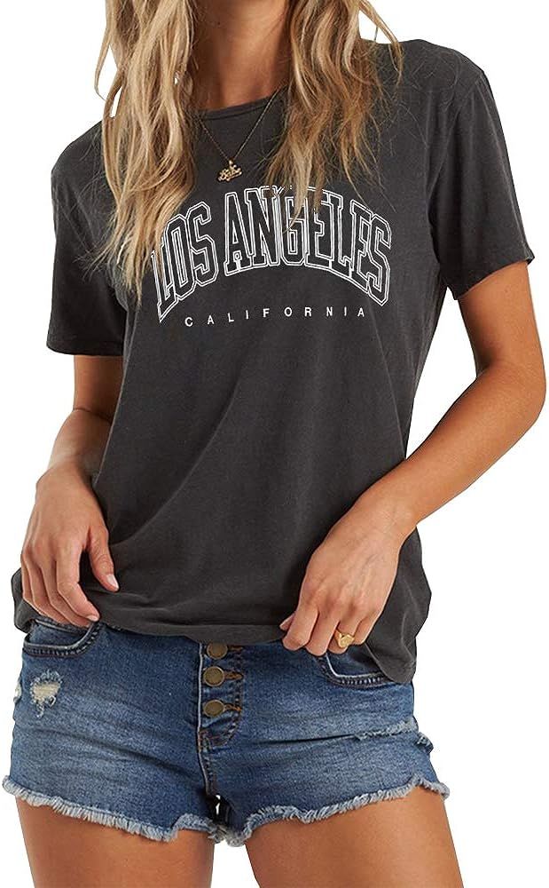 Kaxindeb Women's Los Angeles California Short Sleeve Crewneck Casual Loose Summer T Shirts | Amazon (US)