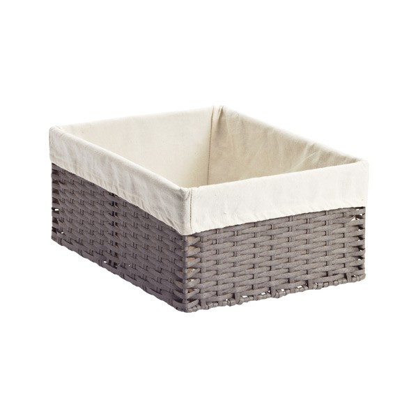 Medium Montauk Rectangular Bin Grey | The Container Store