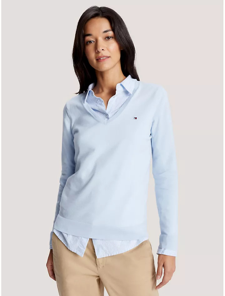 Solid V-Neck Sweater | Tommy Hilfiger | Tommy Hilfiger (US)