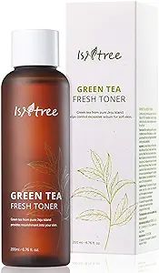 ISNTREE Green Tea Fresh Hydrating Face Toner 6.17 Fl Oz with Hyaluronic Acid for Sensitive, Oily,... | Amazon (US)