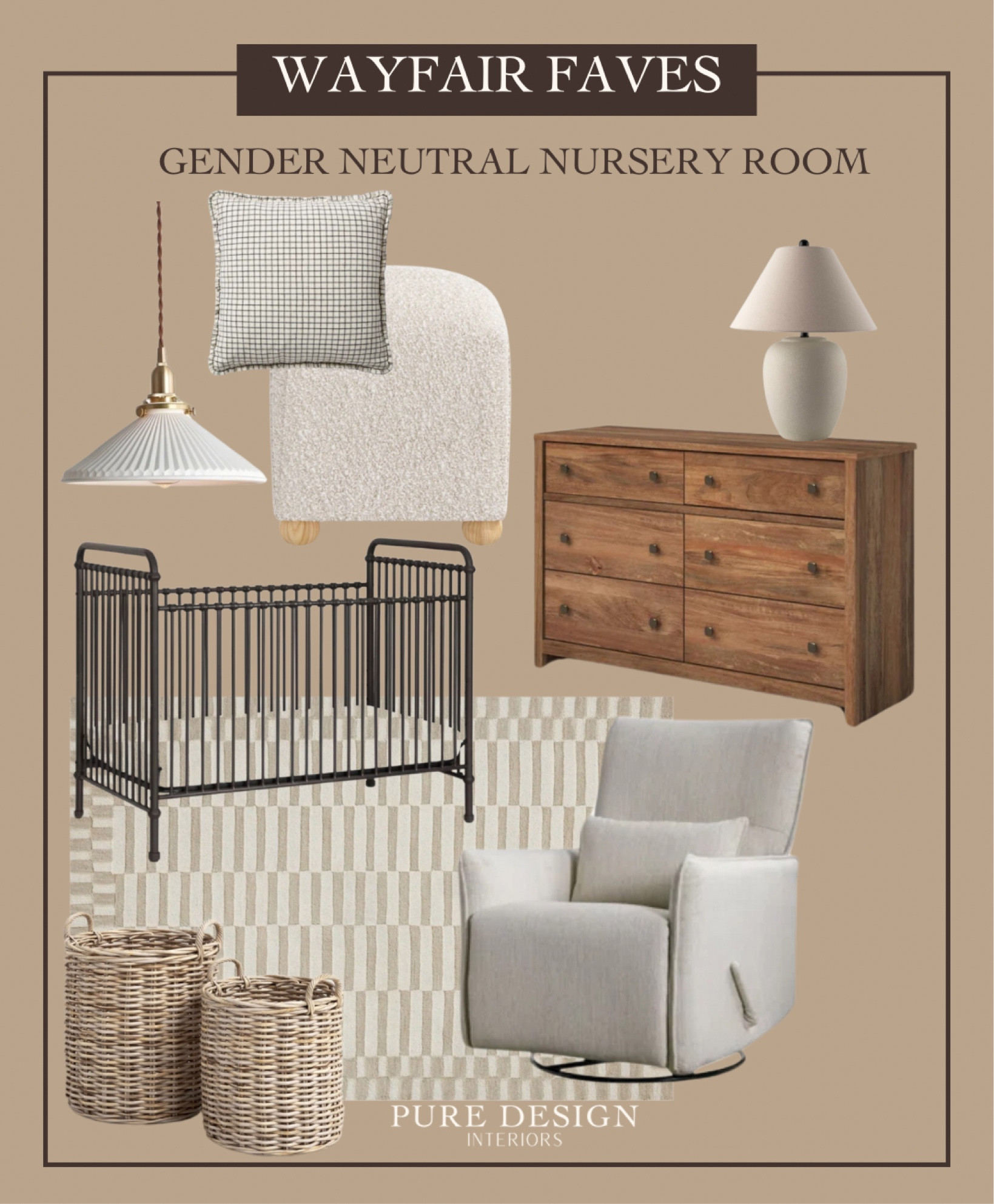 Gender Neutral Nursery from Wayfair! Pairing bronzed iron crib with touch of wood and dainty finishes! 

Shop the post on LTK

#LTKkids #LTKbaby #LTKhome
