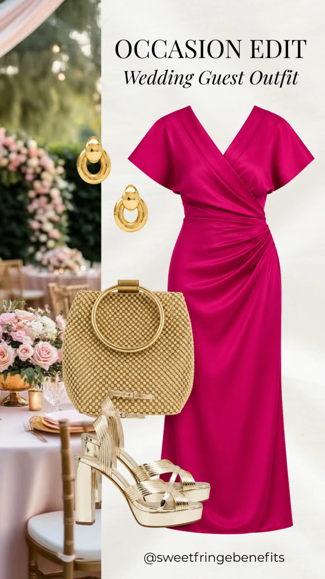Wedding guest season calls for a dress that makes you feel confident the moment you put it on. 💗 This vibrant wrap-style midi dress is elegant, flattering, and easy to wear, especially when paired with gold accessories and statement heels for a polished finish.

💡 LTK MADE EASY
❤️ Heart = Support my posts!
🔖 Save = Get sale & restock alerts
📋 Lists = Keep favorites organized
📲 Share = Send lists and products to a friend. Hello, Christmas List!
💬 Comment = Ask me anything about what I'm wearing. :-)

#LTKootd #LTKOver40 #LTKWedding