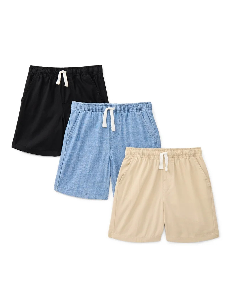 Wonder Nation Toddler Boys Woven Shorts, 3-Pack, Sizes 18M-5T | Walmart (US)