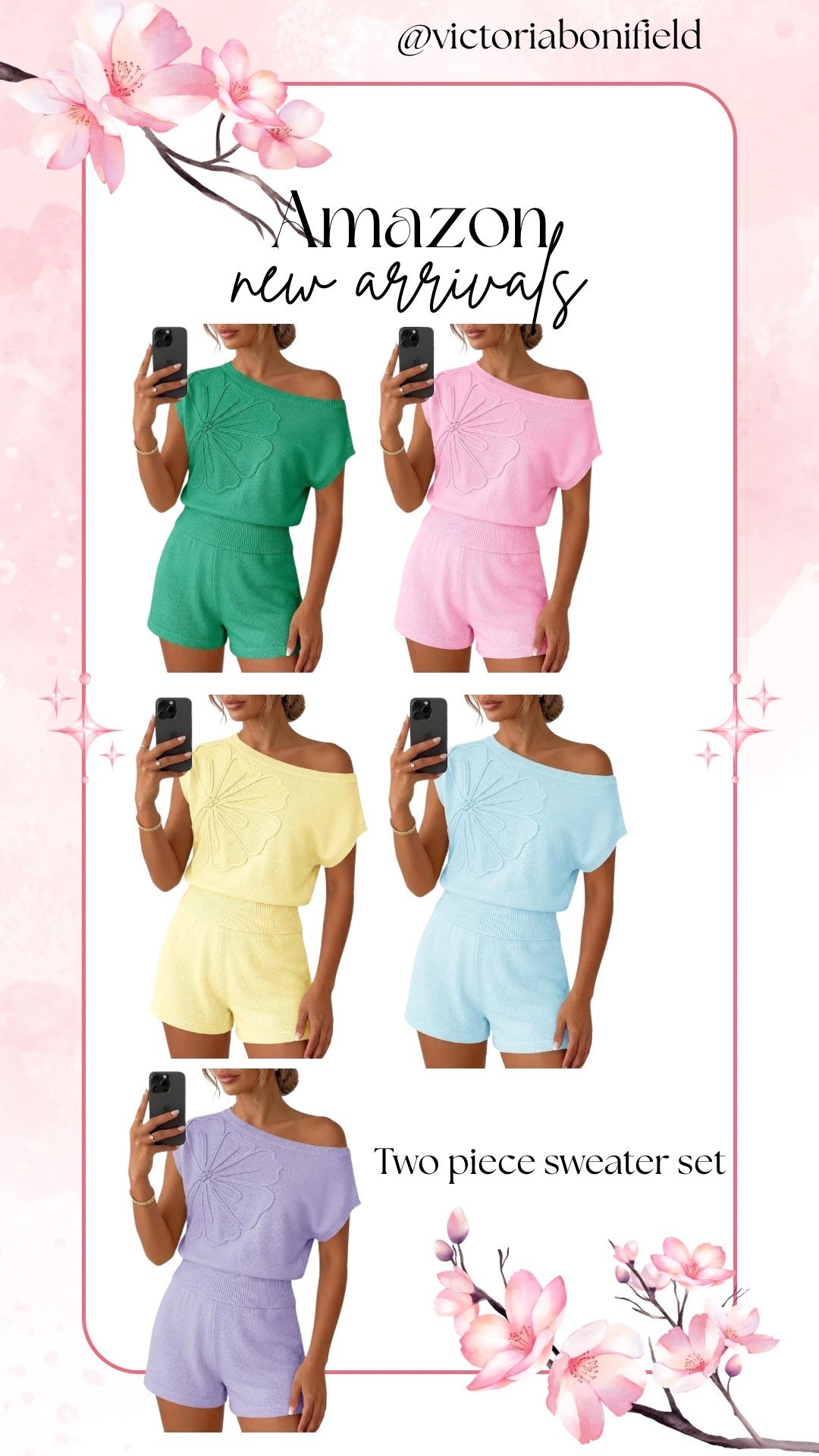 Comfy but make it cute 💕 This 2-piece sweater set is lightweight, cozy, and comes in the prettiest colors. Love the off-the-shoulder fit + floral detail 🌸 Perfect for vacation, lounging, or an easy everyday look ✨

#LTKSeasonal #LTKootd #LTKTall