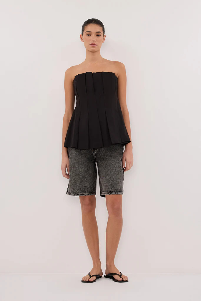 BAMBI WASHED BLACK BERMUDA DENIM SHORT | DISSH