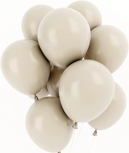 White Sand Balloons 12 Inch 50 Pcs Baby Shower Party Balloons Happy Birthday Decoration Balloons ... | Amazon (US)