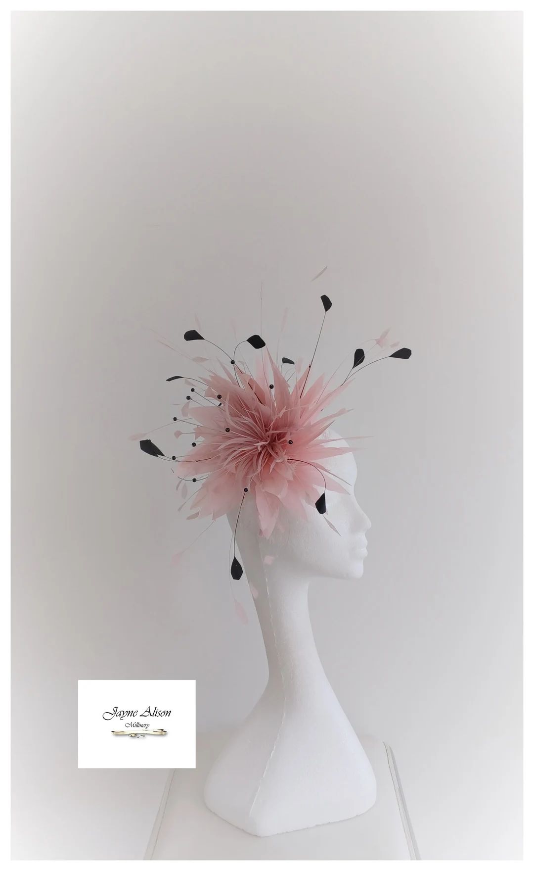 Pink Black Feather Fascinator, Wedding Fascinator, Ladies Day Headpiece, Royal Ascot Hatinator, K... | Etsy (US)