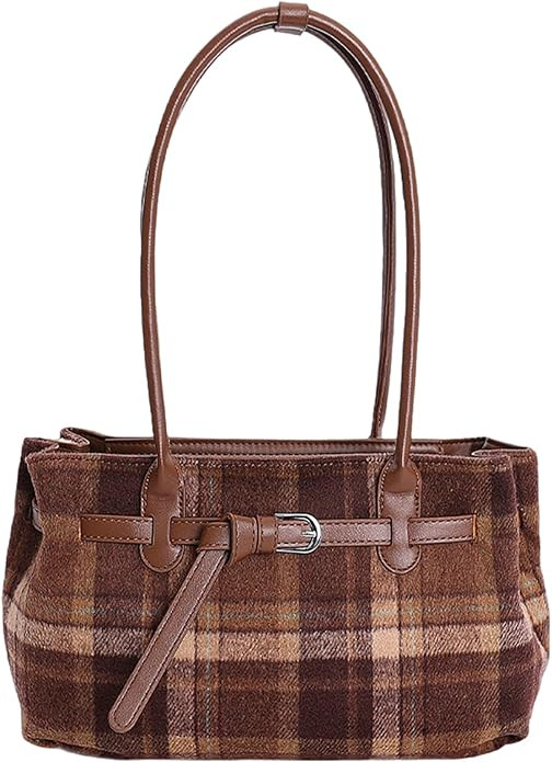 Women PU Tote Bag W/Belt Buckle Handbag Shoulder Bag for Travel Shopping Daily Use | Amazon (US)