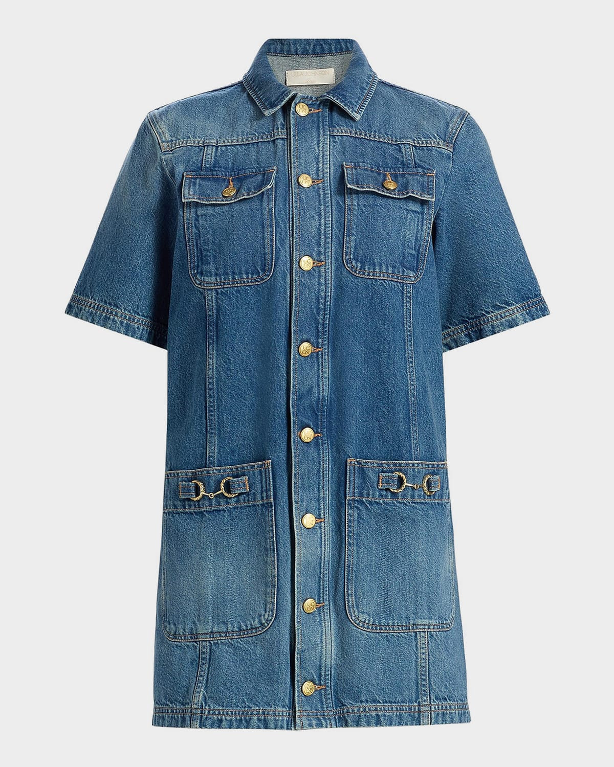 Painters Denim Mini Shirtdress | Neiman Marcus