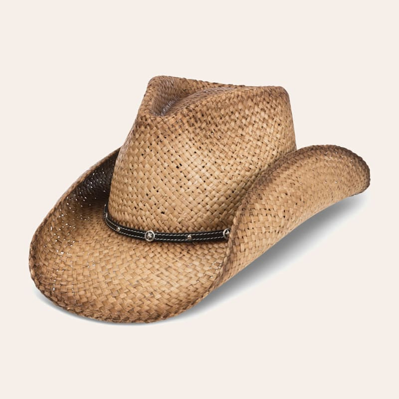 Scala by Dorfman Pacific Tan Raffia Vented Straw Fashion Cowboy Hat L/XL | Cavender's