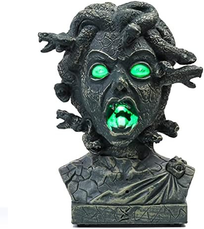 12 inch Electronic Animated Medusa Bust,Indoor/Outdoor Halloween Decoration,Creepy Tabletop Decor | Amazon (US)