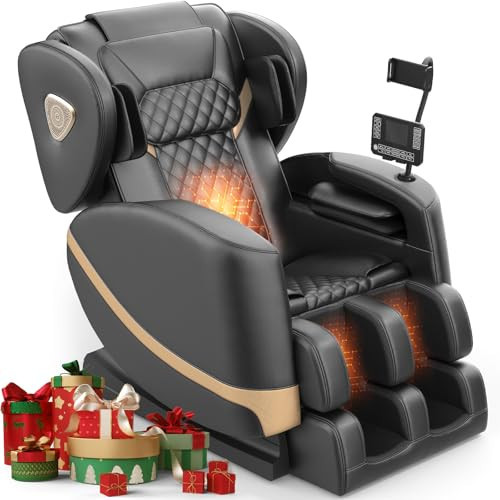 FURNIMAT 2025 Massage Chair Full Body, Zero Gravity Massage Chair with 10 Fix Rollers, Heating, Foot Massage, Auto Modes, Bluetooth Speaker, Touch Screen Controller (Classic Black) | Amazon (US)