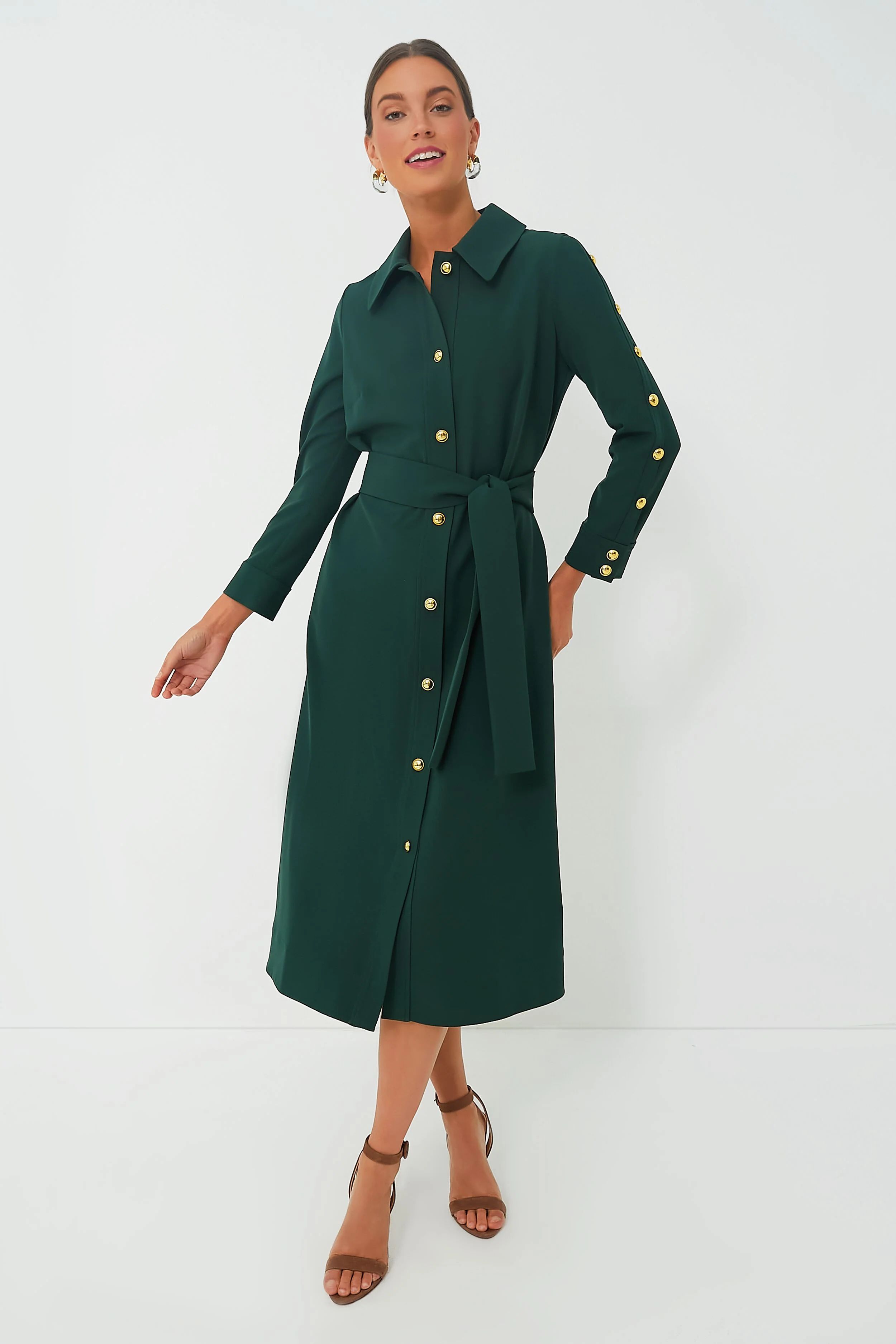 Forest Green Belted Sarah Dress | Tuckernuck (US)