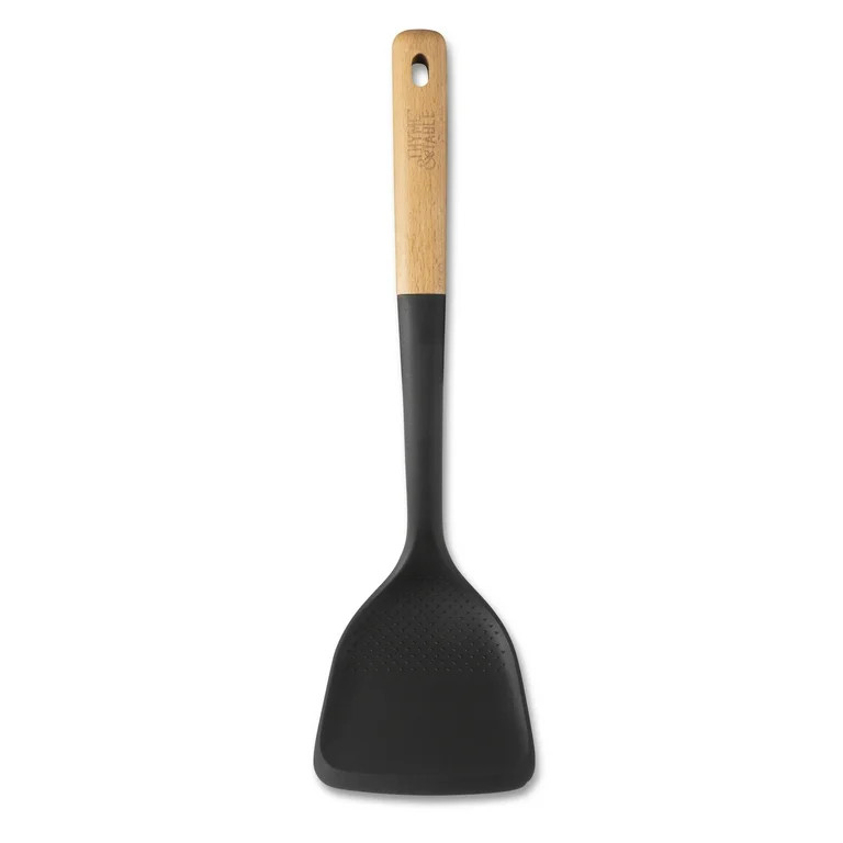 Thyme & Table Food-Safe Silicone Turner with Beechwood Handle, Black - Walmart.com | Walmart (US)