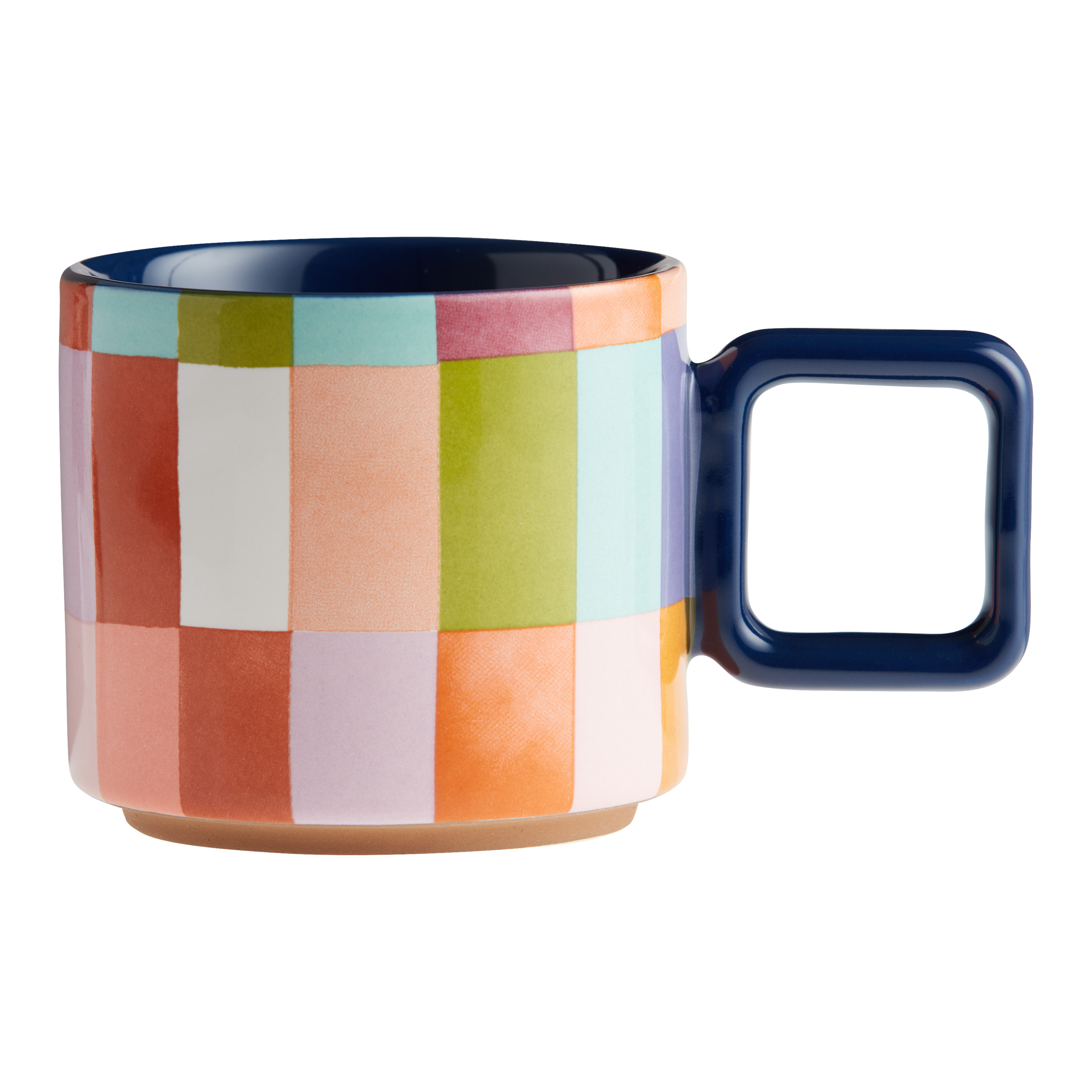 Multicolor Scandi Checkered Ceramic Mug | World Market