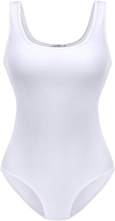 SUNRO Women's Sexy Scoop Neck Bodysuits Jumpsuits | Amazon (US)