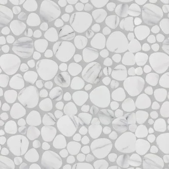 Elida Ceramica Stonescape White Marble 12-in x 12-in Honed Recycled glass Pebble Mosaic Floor and... | Lowe's