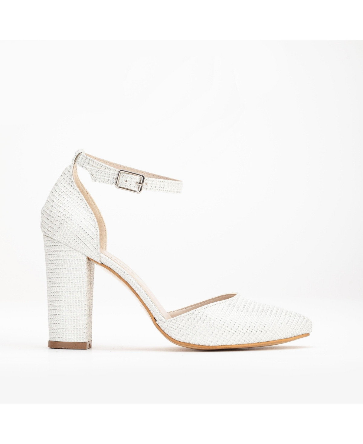 Gisele High Block Heel Pumps - Ivory faux leather | Macy's