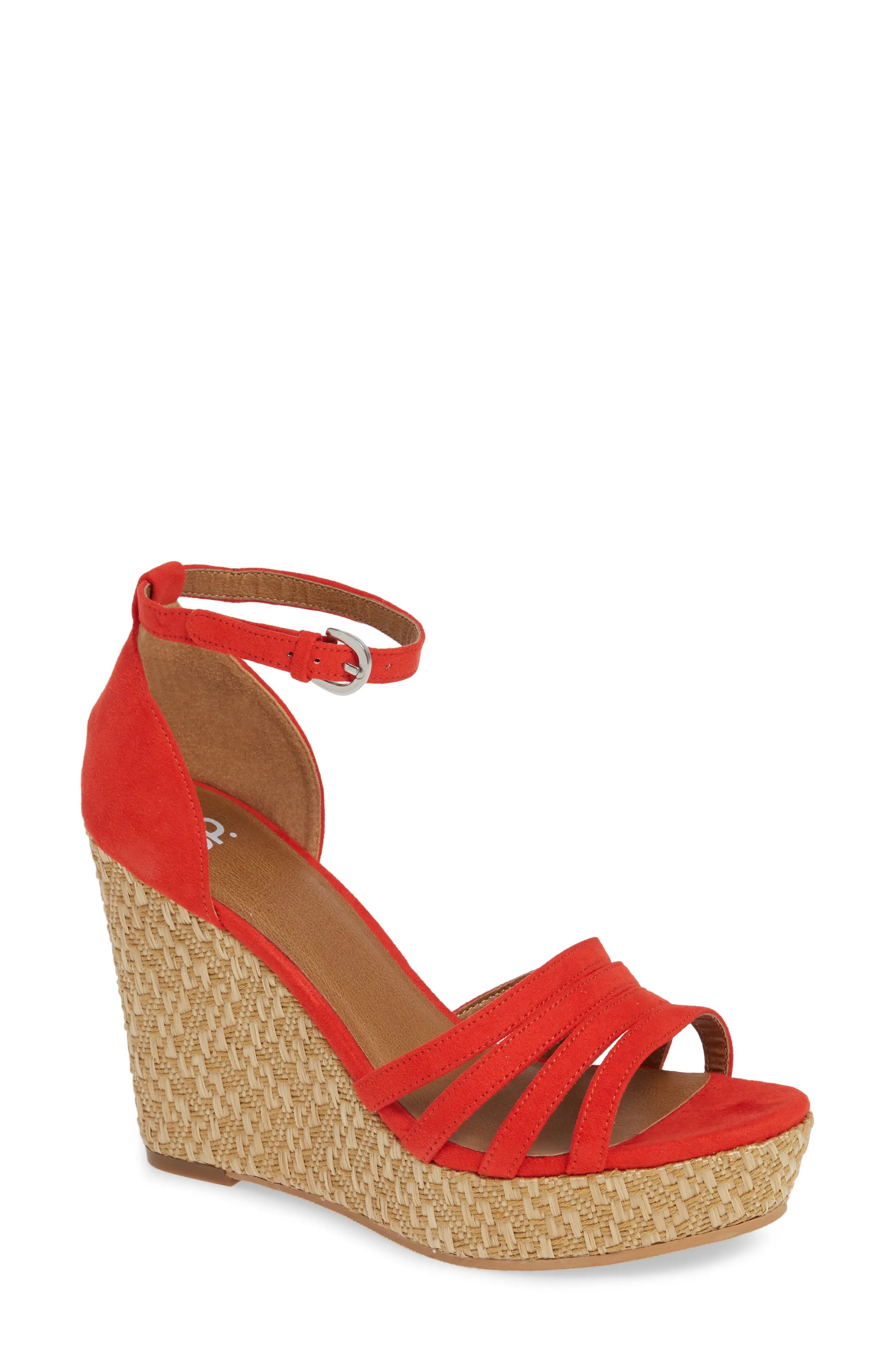 Women's Bp. Scarlette Wedge Sandal, Size 5 M - Red | Nordstrom