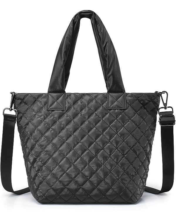 Amazon.com: Tote Purse for Women, Quilted Tote Bag for Women, Large Tote Bags with Zipper Waterpr... | Amazon (US)