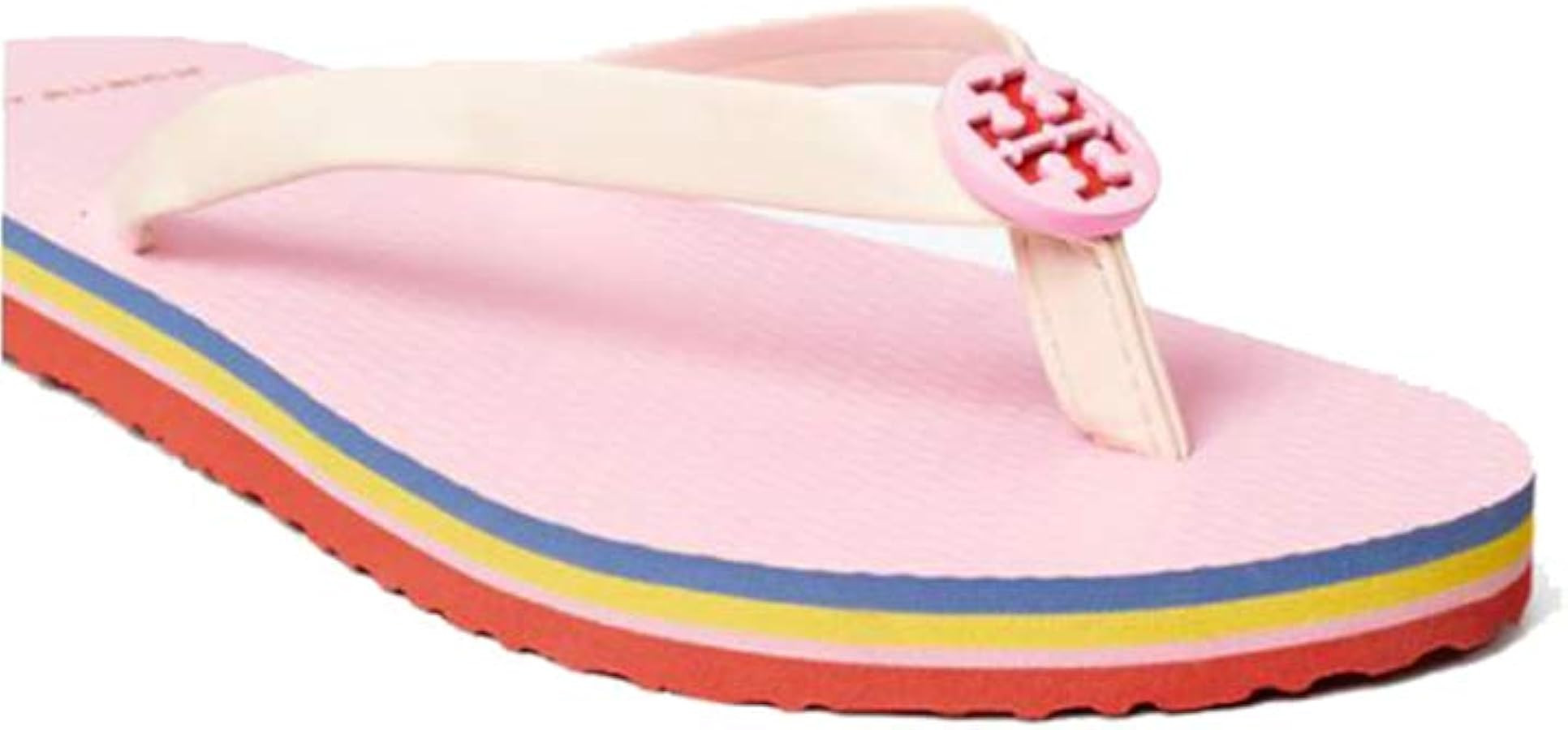 Tory Burch Women's Mini Minnie Flip Flops, New Ivory/Preppy Pink/Preppy Pink, 7 Medium US | Amazon (US)