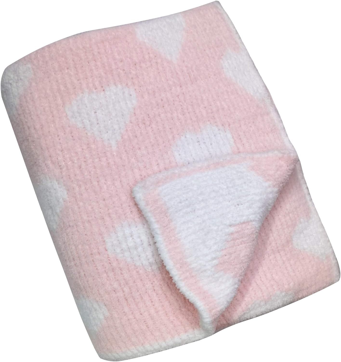 Baby Chenille Blanket, 2-Layer Baby Girl Blankets, Knit Baby Blanket Made of Yarn-Dyed Knitted Ch... | Amazon (US)