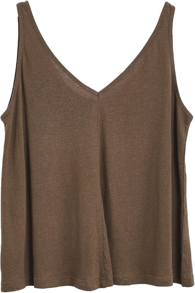 Amazhiyu Womens Linen Knit U Neck Tank Tops Sleeveless Shirts Loose Fit Summer | Amazon (US)
