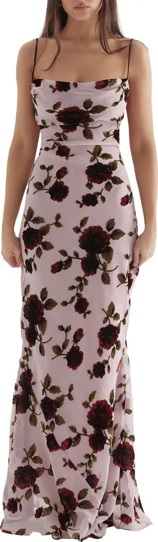Serena Floral Velvet Burnout Maxi Dress | Nordstrom