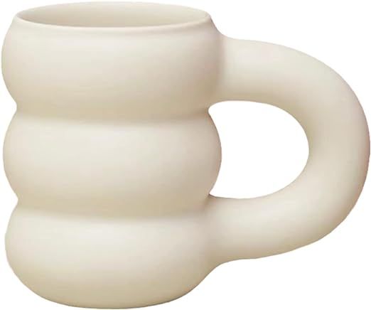 Ceramic Coffee Mug, Creative Cute Fat Handle Cup for Office and Home,Microwave Safe,For Coffee an... | Amazon (US)