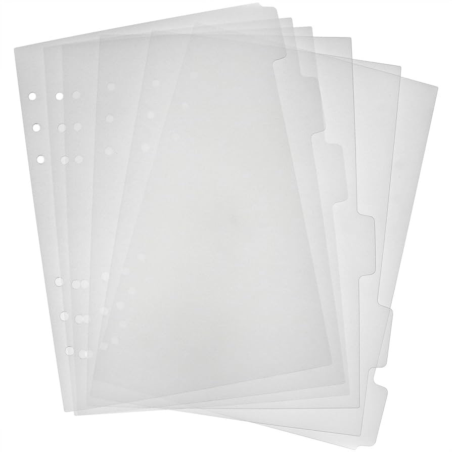 6 PCS A5 White Binder Dividers A5 6 Ring Binder Dividers Planner Dividers for 6-Ring Binders Cale... | Amazon (US)