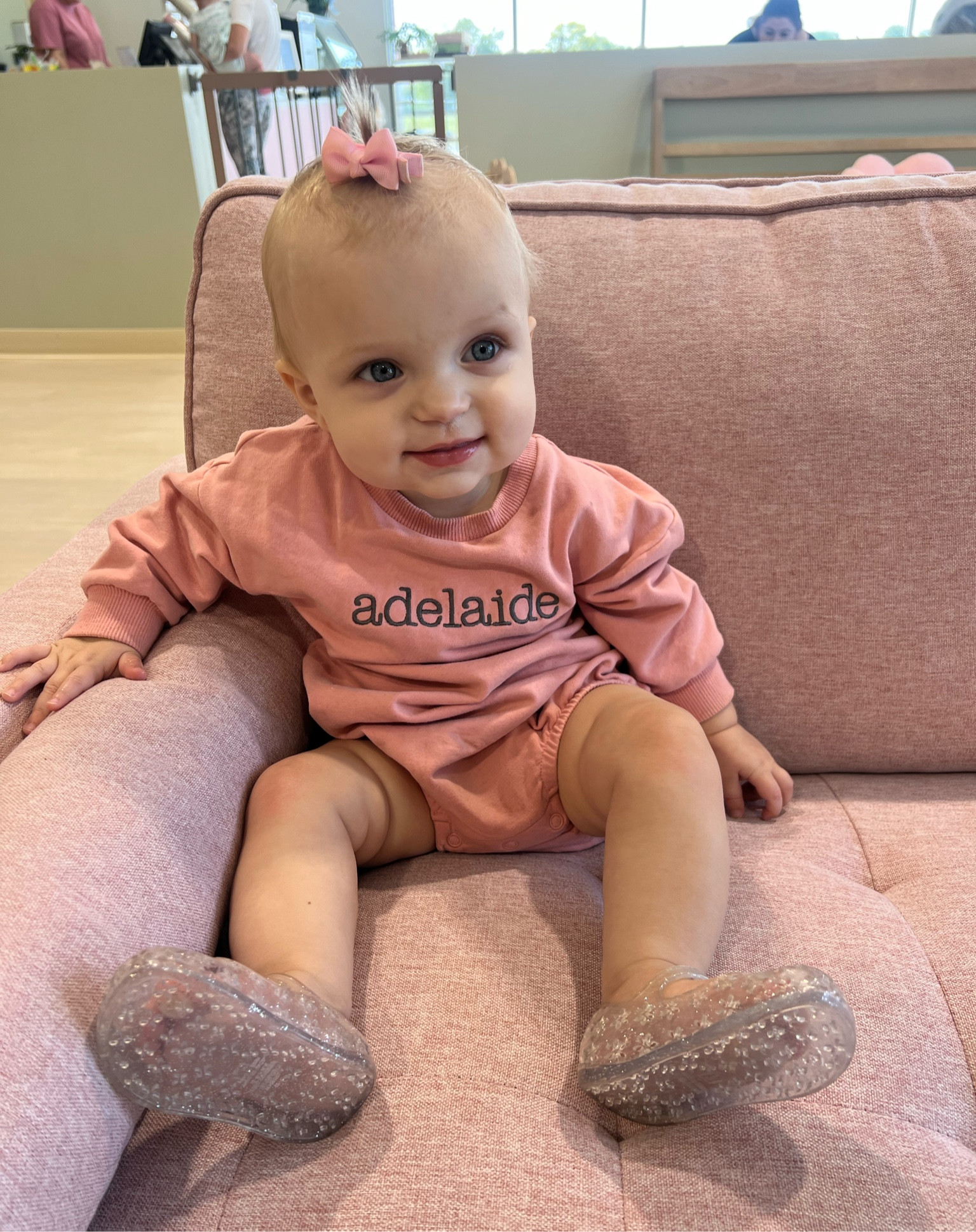 Customized baby bubble romper sweatshirt with name, perfect baby shower gift! Also linked her jelly shoes 

#LTKbaby #LTKkids #LTKbump