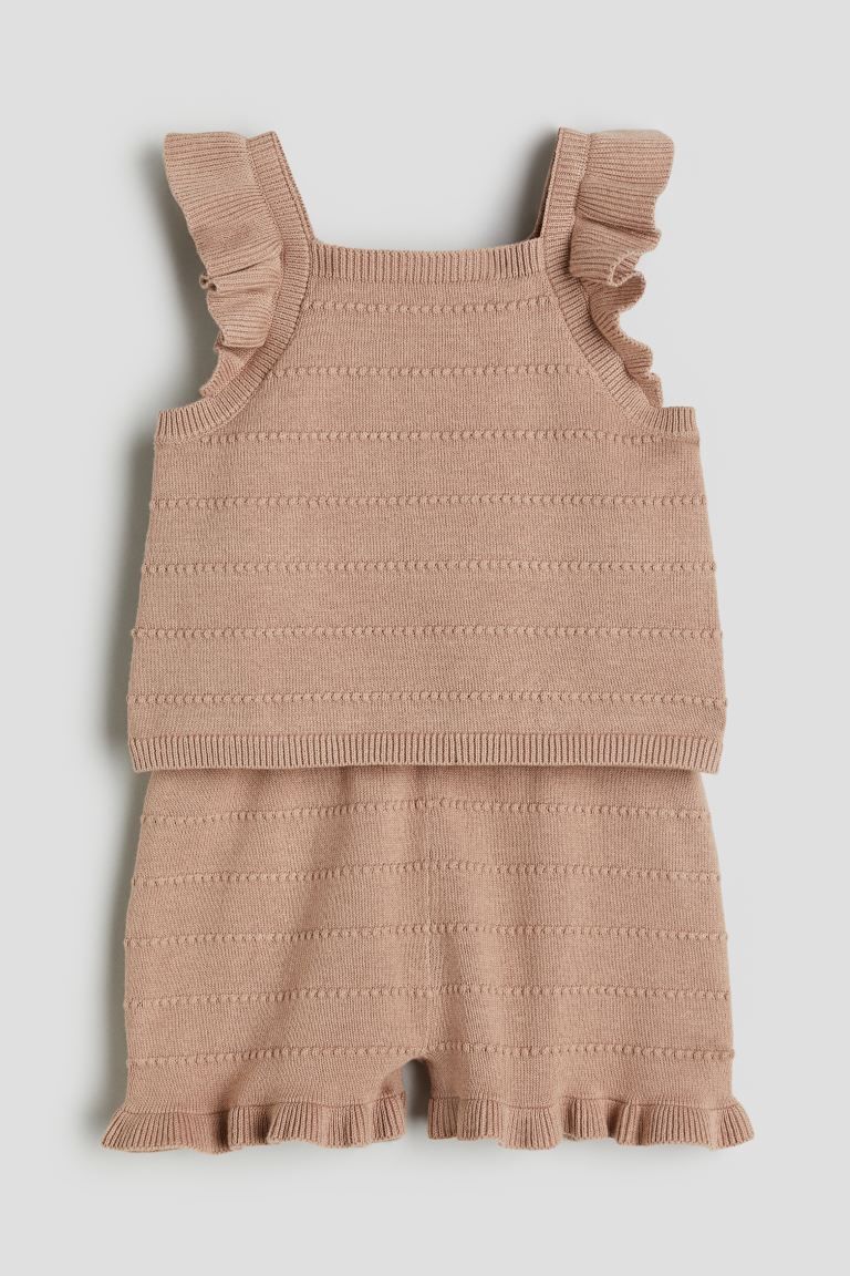 2-piece Knit Set - Beige - Kids | H&M US | H&M (US + CA)