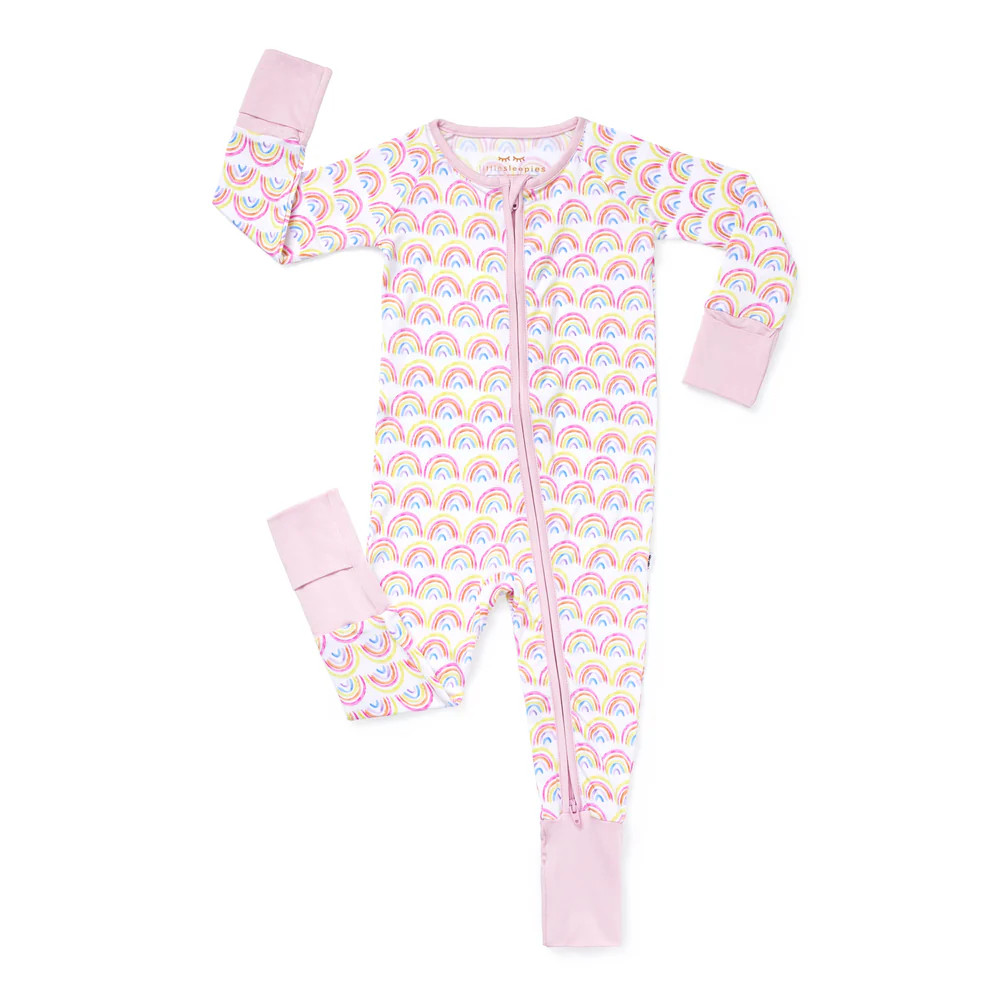 Pastel Rainbows Bamboo Viscose Zippy | Little Sleepies