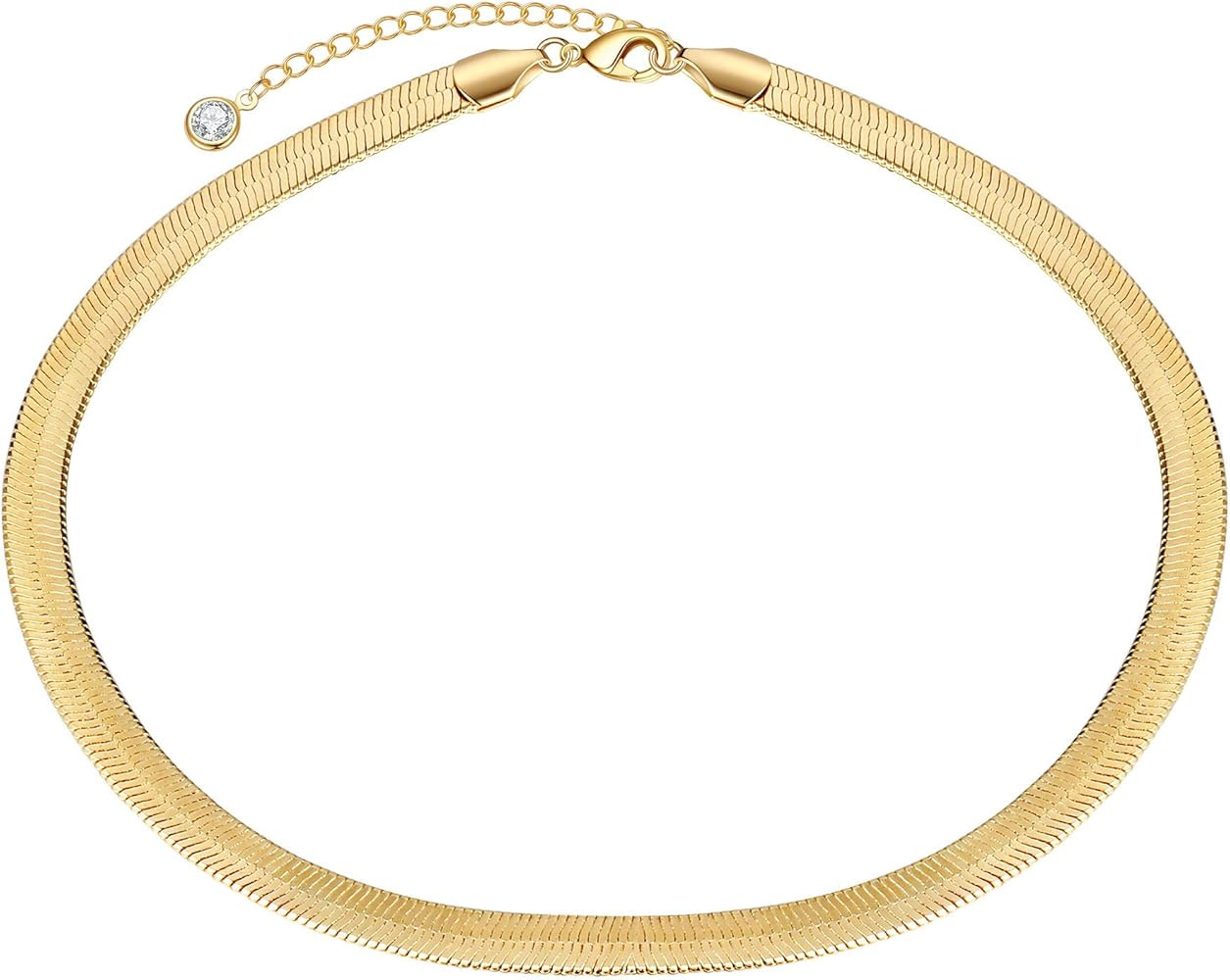 Turandoss Dainty Gold Choker Necklaces for Women - 14K Gold Plated Handmade Medallion Snake Link Cha | Amazon (US)