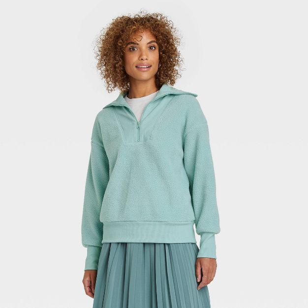 Women's Sherpa Quarter Zip Sweatshirt - A New Day™ | Target