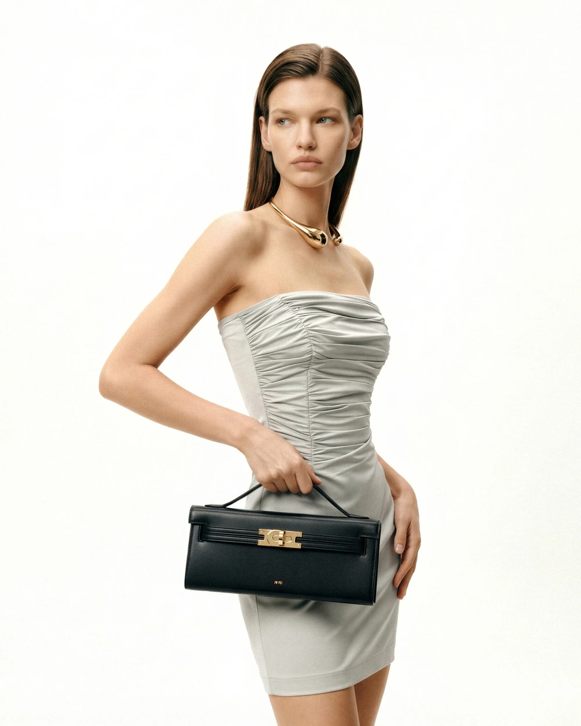 Bria Structured Top Handle Bag - Black | JW PEI US