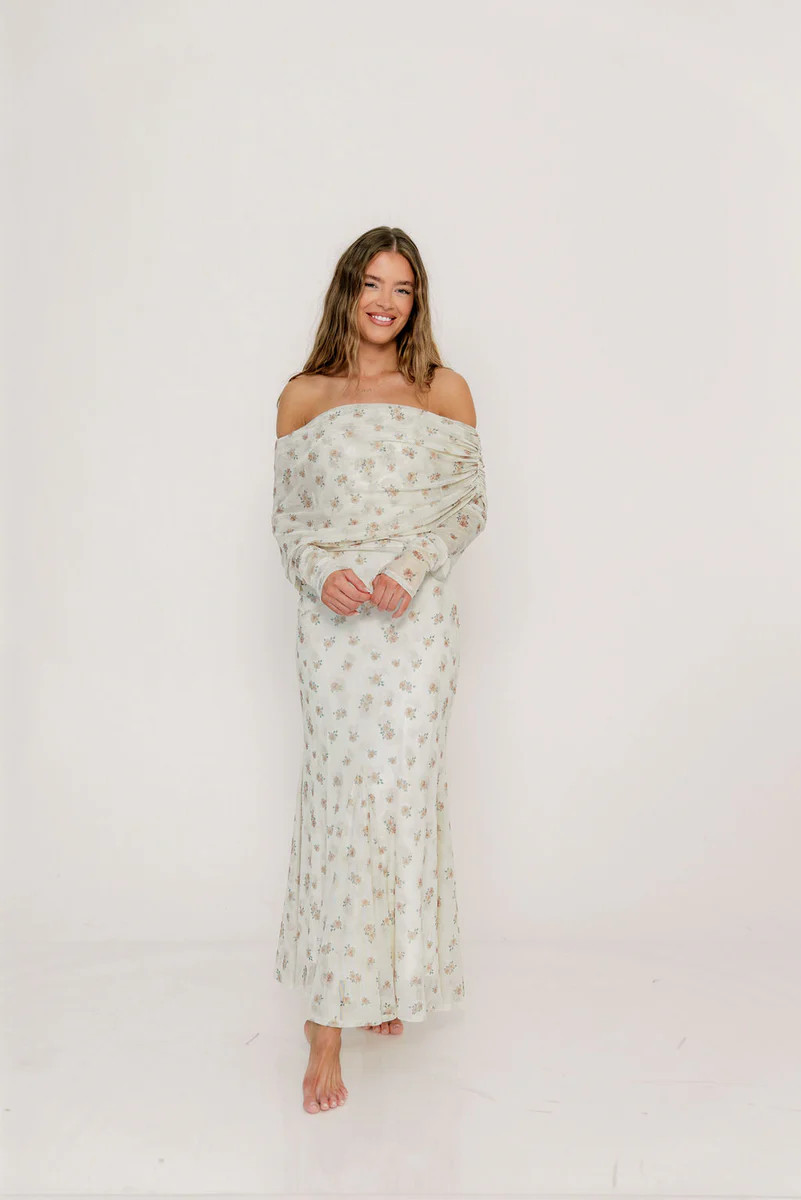 Azaleia Maxi Dress in Neutral Floral - Size up for Bump *3/15 PRE-ORDE | Worth Collective